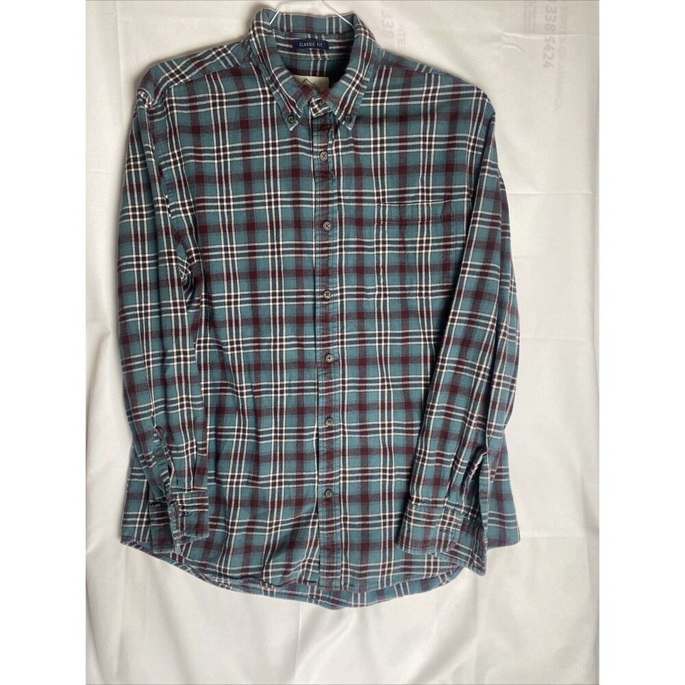 St. Johns Bay Men's Plaid Size Large Long Sleeve Button Down Flannel Shirt